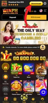 WINPH Casino Download iOS App 1