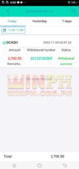 WINPH Casino Withdrawal 6 Record